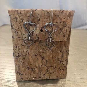 Silpada Sterling Silver Heart Drop Earrings